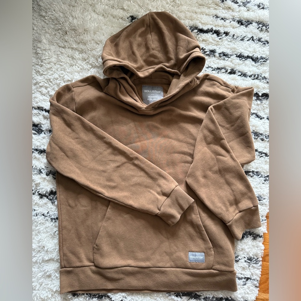 Hollister Men's Tan Hoodie